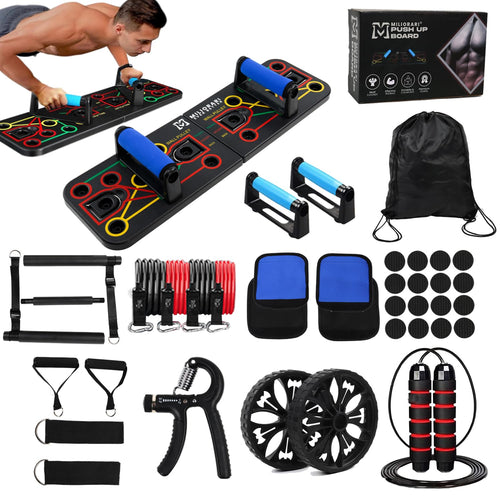 Ultimate Home Gym Kit by Miliorari - Includes Push Up Board & More